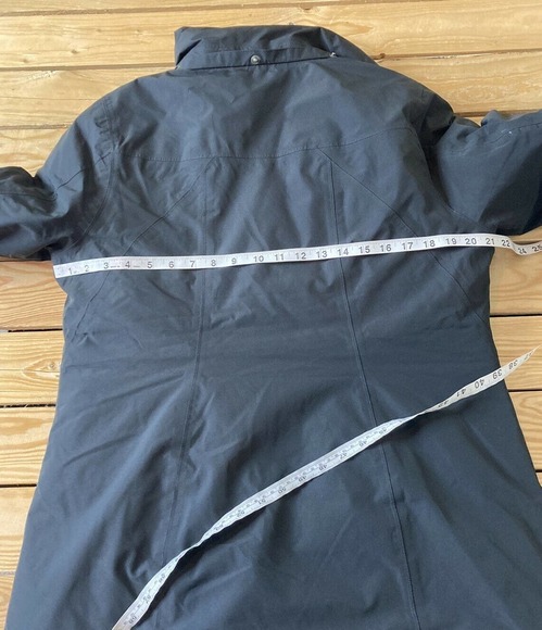 NEW Lands' End Down Long Coat Size Medium Women’s Black Snap Front Full Zip - Picture 7 of 9